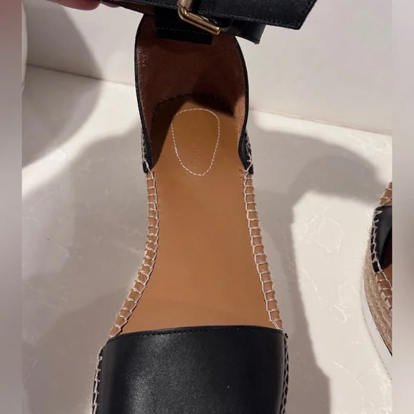See by Chloé Glyn Flatform Espadrille Sandals. Leather Black. Women’s size 10 - Picture 6 of 9